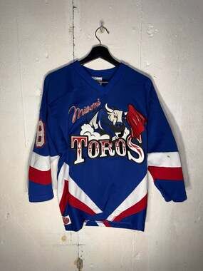 Vintage K1 Sportswear Miami Toros Youth Hockey Jersey Blue #88 Kent